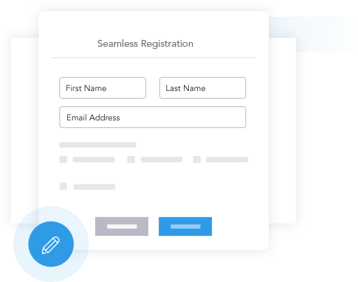 Queue system for a seamless registration